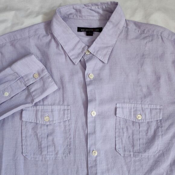 John Varvatos USA Men Size L Purple Long Sleeve Button Down Cotton Shirt - Picture 1 of 10